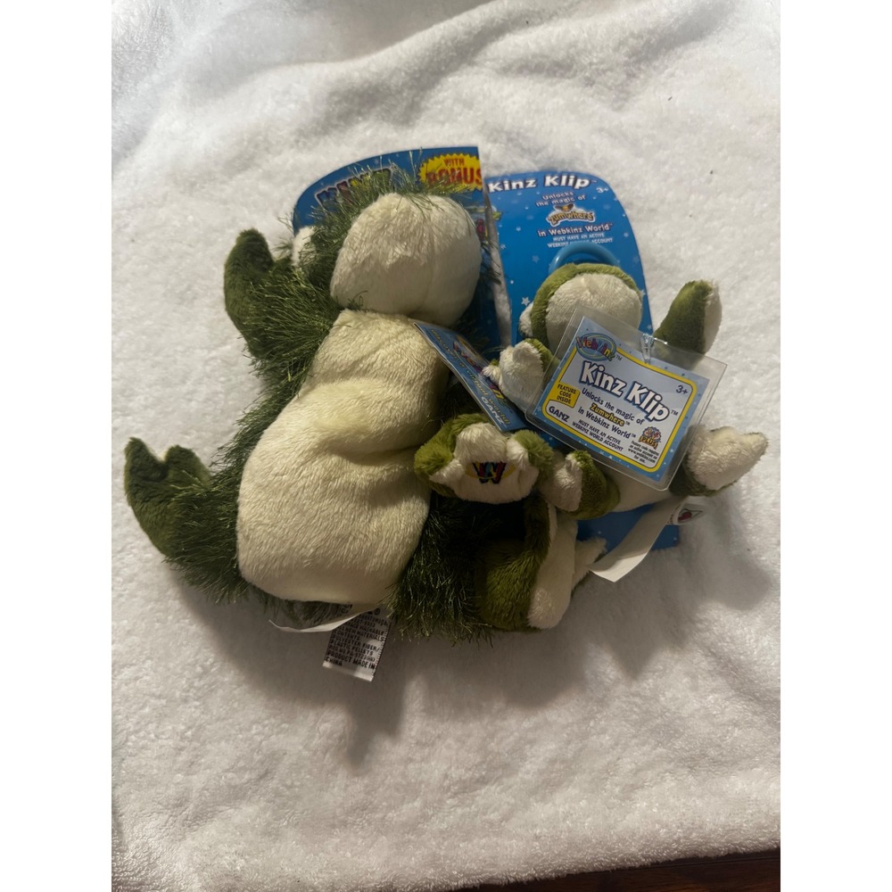 Webkinz Frog Plush and Kinz Klip Keychain Set Ganz HM001 WE000684 New with Tags